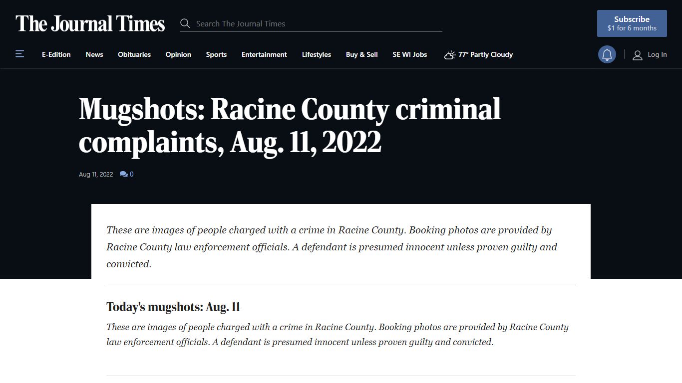 Mugshots: Racine County criminal complaints, Aug. 11, 2022